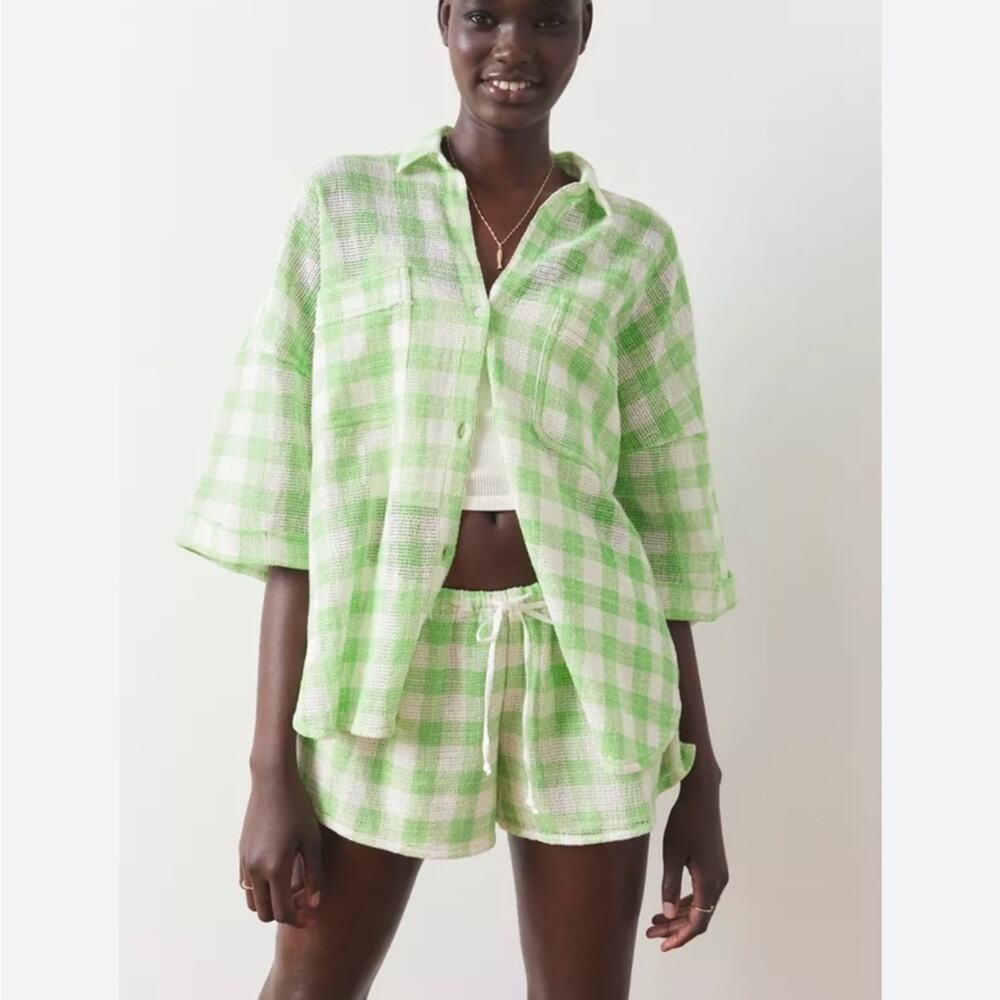 NEW Urban‎ Outfitters Out From Under Beach Boardwalk Button Down Top XS